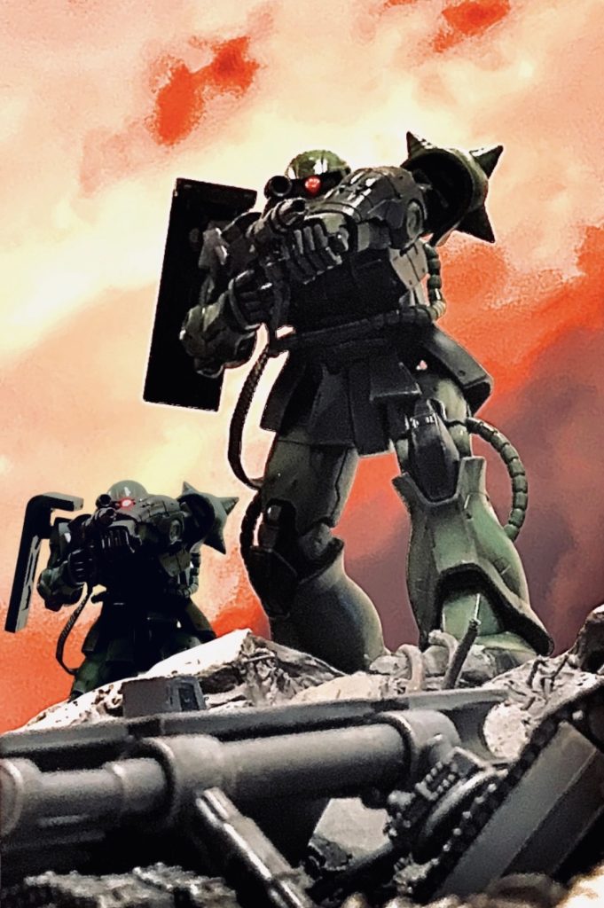 《安彦先生風ショット》 「なんだ?」 「おびえてやがるのかよ」 「このモビルスーツは」 「用心しろジーン!」