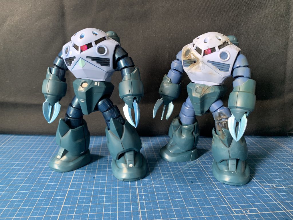 部分塗装のズゴックとの比較