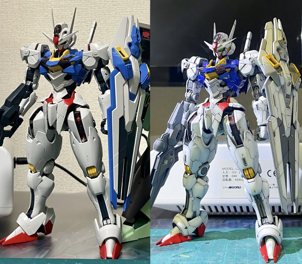 素組と完成後比較です。