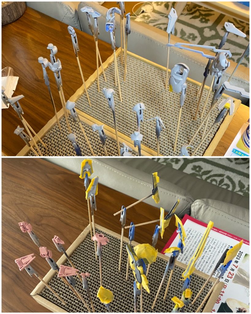 涼しい作業場とかないと、塗装とか… 腰が重くなってしまい。また マスキング、本当に時間取られて… この時期には集中力がキツイ💦猛暑の中での外仕事からの帰宅後に夜間製作、資格試験勉強にも追われ、とにかく製作が進まなかった… が、これから涼しい製作季節がくるー♪