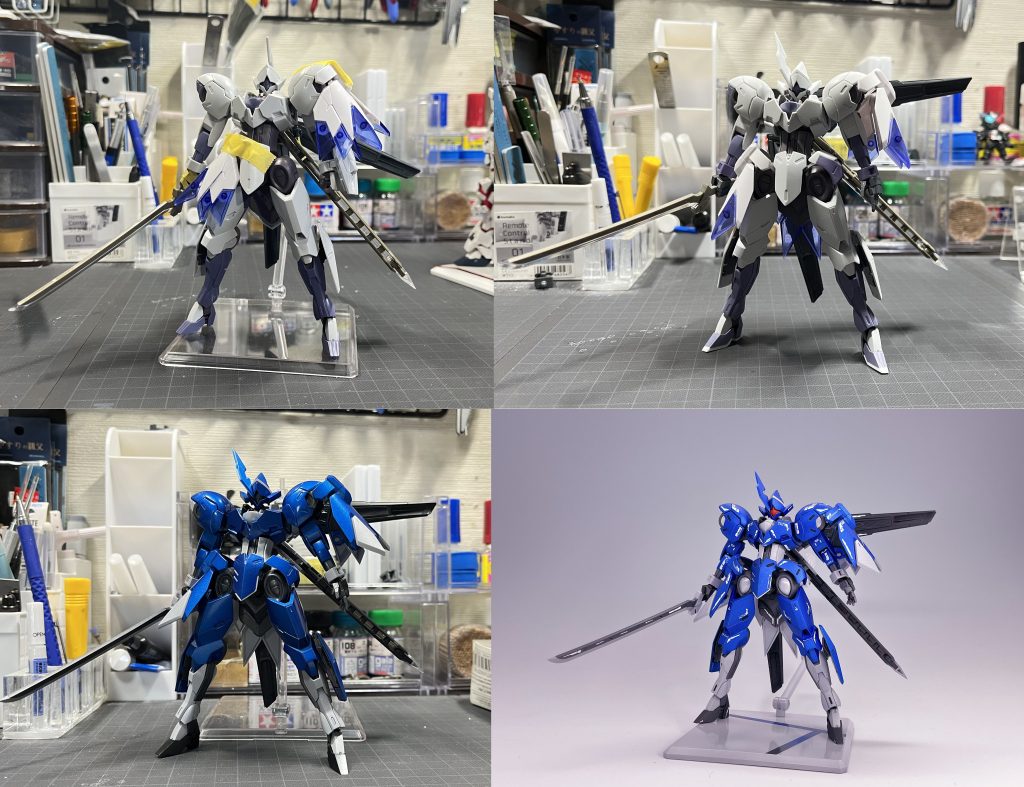 初期構想→塗装前→塗装後→艶消し完成