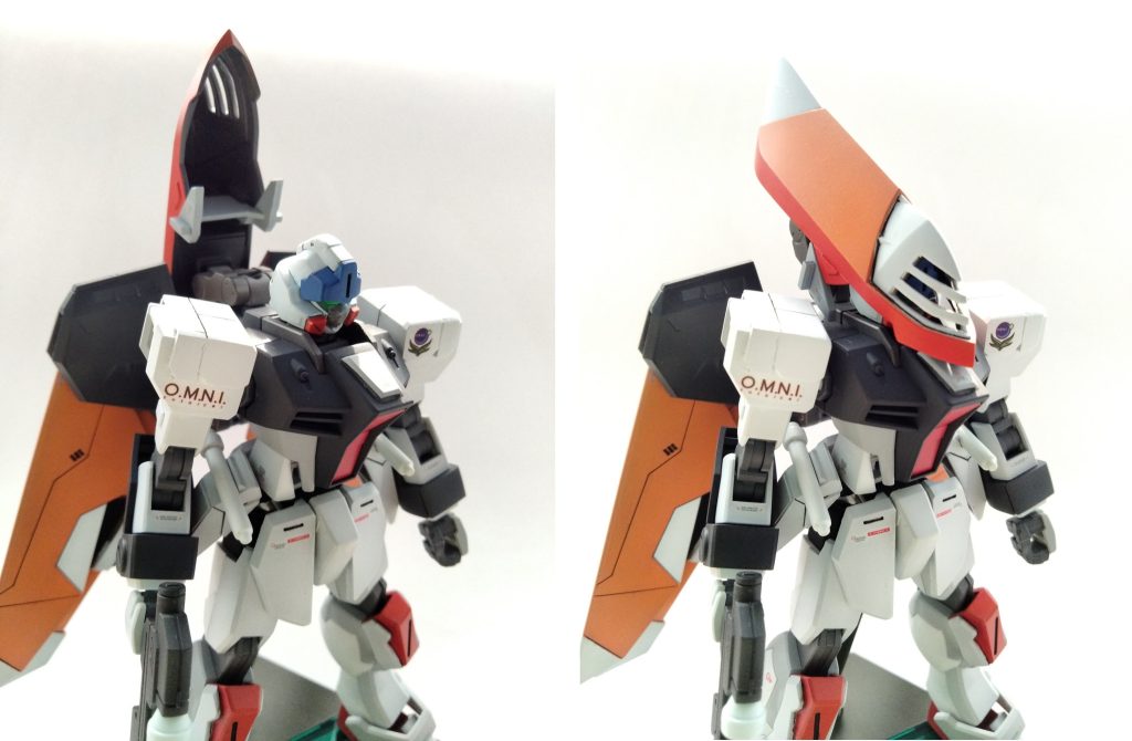 ディンモード。イメージとしてはジェットストライカーの開発前。C.E.72-73頃、エールストライカー以上の大気圏内での空戦、飛行能力を目的に試験運用された。