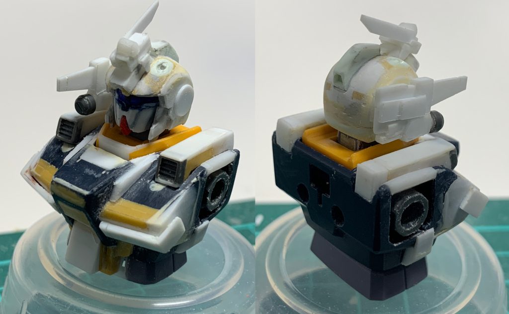 頭は、パーツが細かいのとバランスを両立させるのに製作するのに非常に苦労しました。