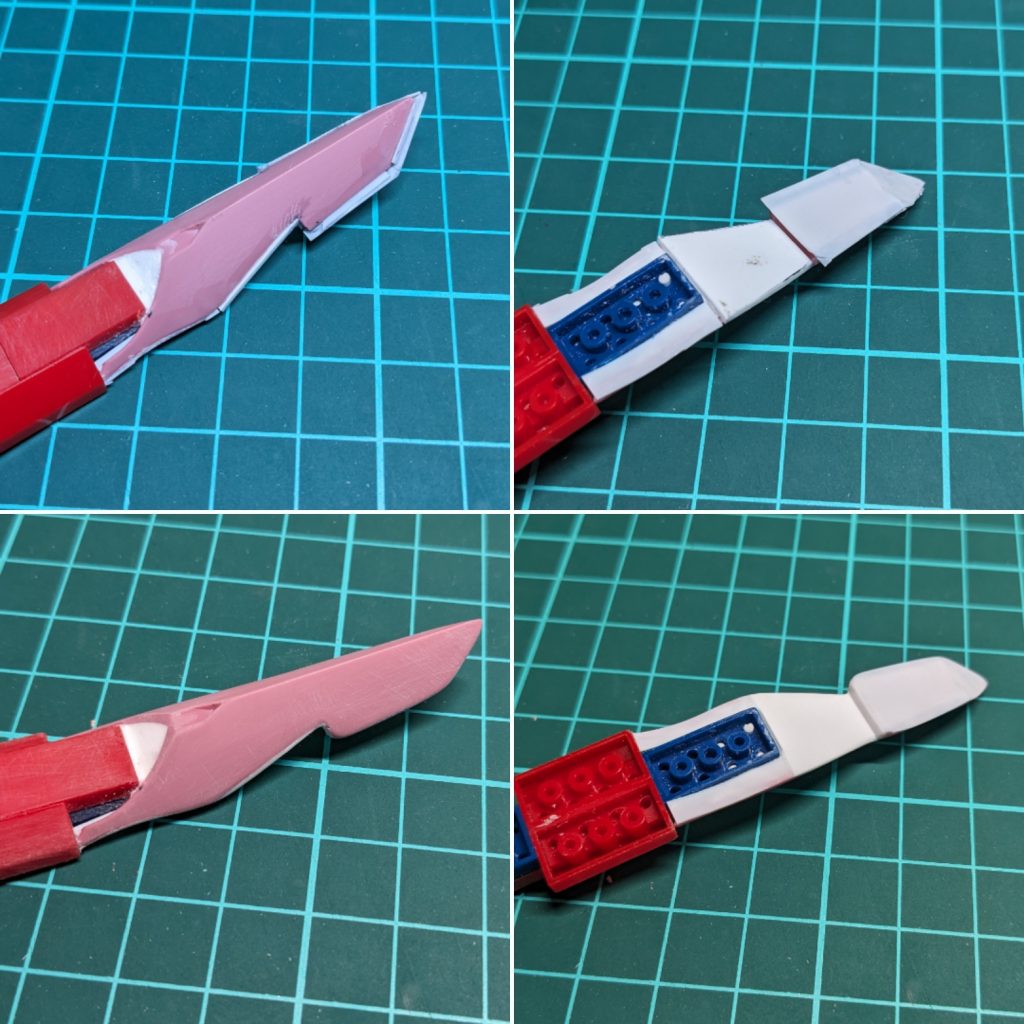 プラ板、瞬間接着パテて整形。