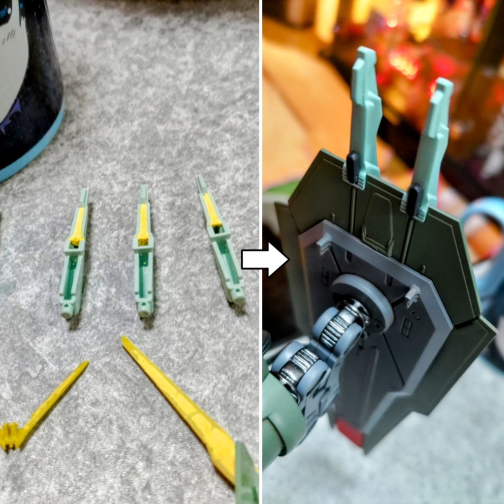 気になる肉抜きはポリパテで埋めて、市販パーツを付けました。