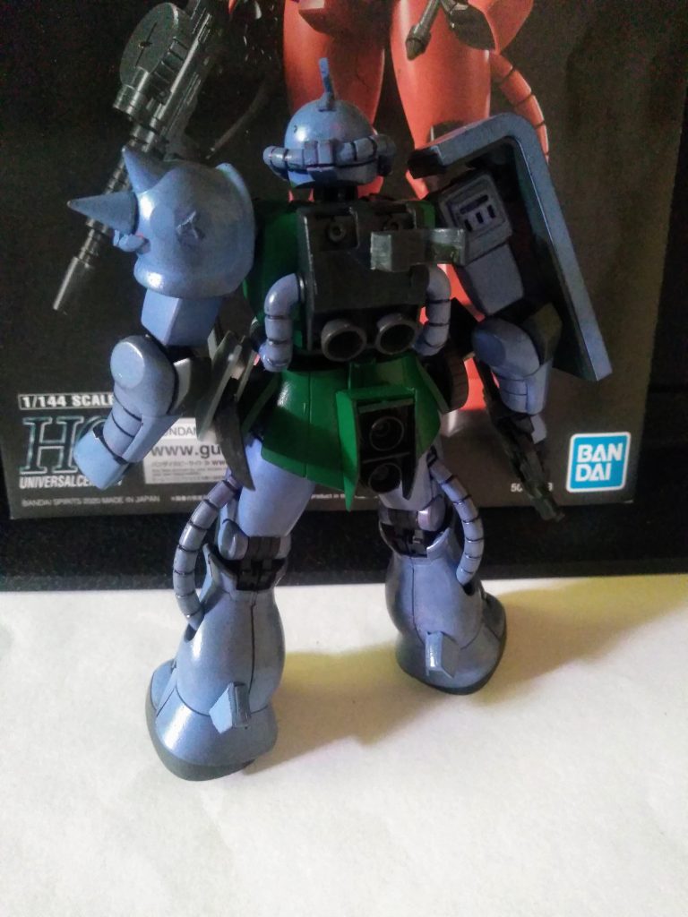 『スクランブル中隊所属 ポパ曹長』は海兵隊隊員です。なので搭乗MSは「海兵隊仕様」となります。    中隊名の「スクランブル」は「ごちゃ混ぜ」という解釈でお願い致します🙇