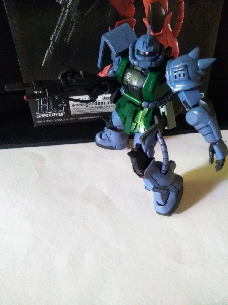 「ゲルググ マリーネの雰囲気が出せれば良いなぁ😁」と考えながら実行です😊           「海兵隊仕様」なのでカラーリングは青系でヤッテみました😋