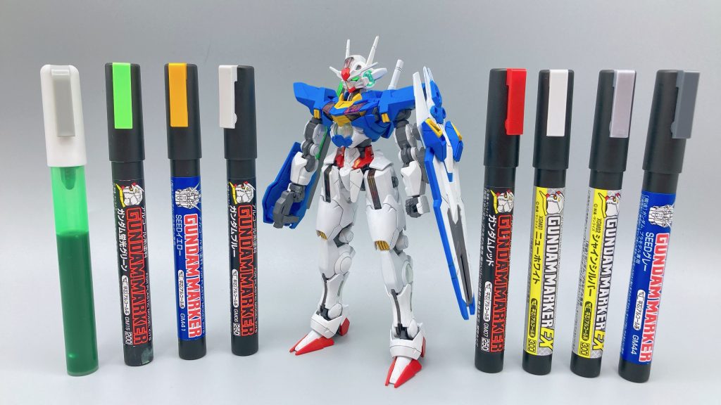 今回の塗装もガンダムマーカー、ガンダムマーカーエアブラシシステムで塗装しています!使用カラーは写真の通りです