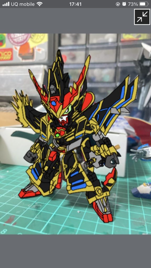 塗装案は信長の勝手なイメージですがマントの裏側は赤にするてのだけは初めからきめてありました