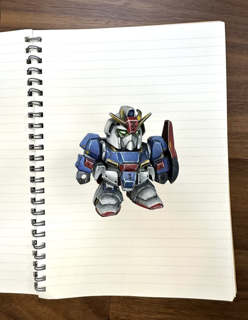 イラストっぽい写真で。ちょっと劇画調かもです。目は発光表現を目指して塗ってみました。