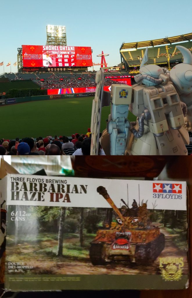 戦場（出張中の休日にｗ）がロス郊外の砂漠だったので、帰りにエンゼルスの試合を観戦。そう、この日９・４は、練習で大谷がケガをして見れずじまい＆藤波も投げずの残念な試合でした。砂漠とスタジアムは自分で撮影したものです。更新：戦車の箱の写真は、現地のビールです。タミヤ製？？？完全にパックってますよねｗ今回は、Tamamaさんからのネタ振りで、妄想が暴走しましたw