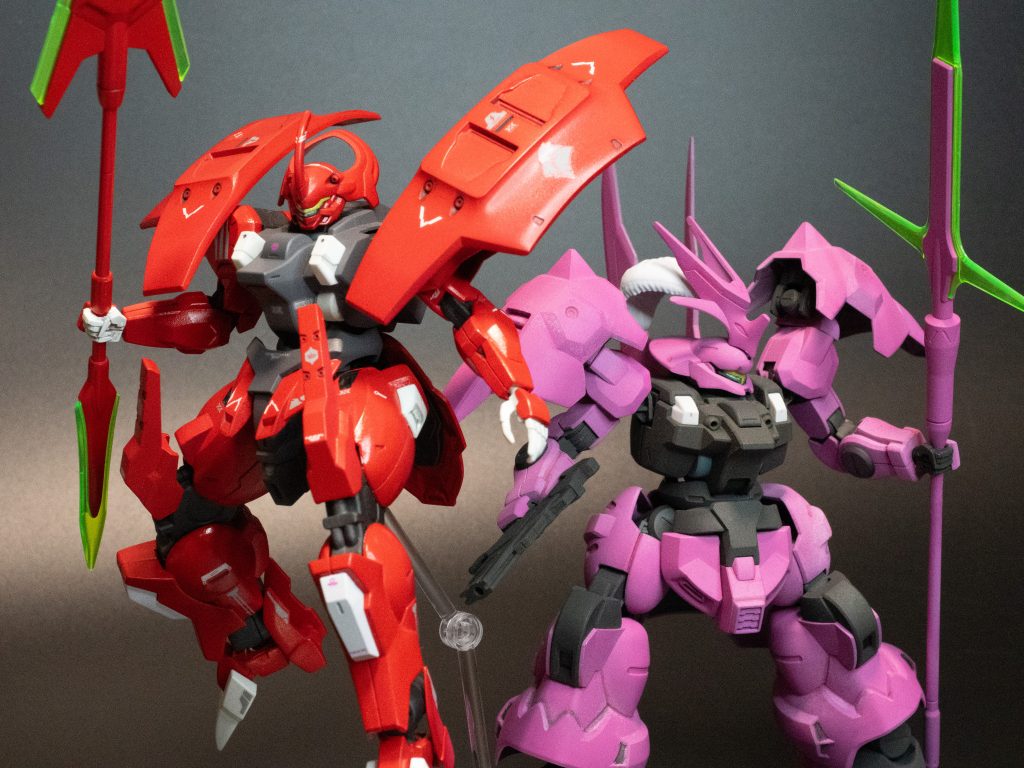 グエル搭乗機たち。このカラーリングならディランザもツヤあってもいいかもしれないですね