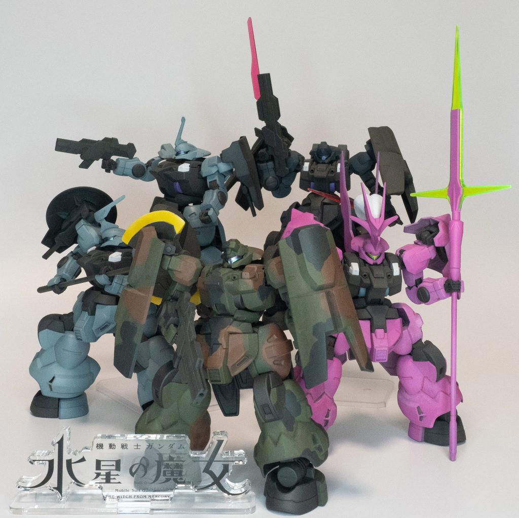 ディランザたち。迷彩仕様のディランザ・ソル以外は基本的にインスト・設定の通りに全塗装してます