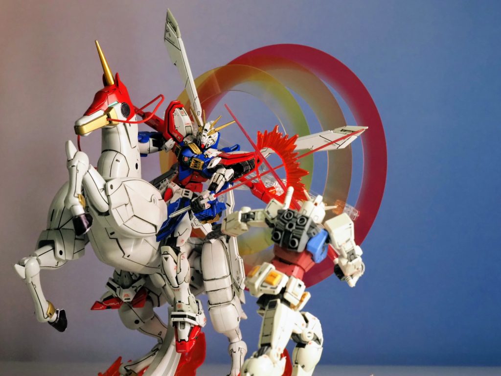 相手役が手元にありませんので、ガンダム大先輩にご参加願いました。　エピオンもいいですが、RGマスターガンダムをぜひお願いいたします！