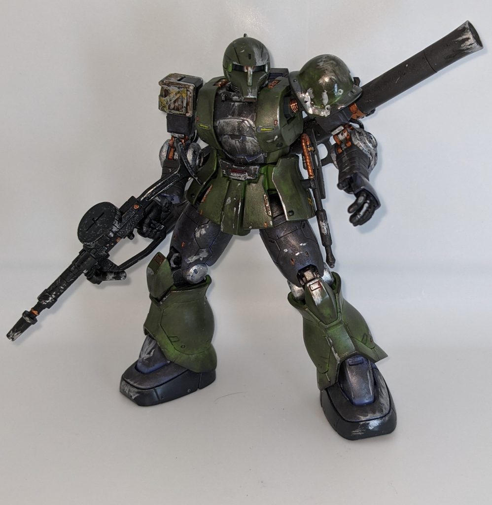 筆塗りで各部を塗り分け、ウォシングでトーンを落としてます。経年劣化をイメージして作成しました。