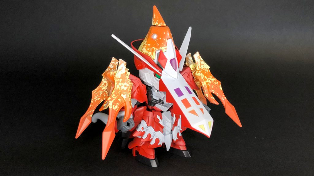 MS時正面素体にSDガンダムワールドヒーローズ「ロビンフッドガンダムAGE-2」を使用斜め下に伸びた上アゴにより顔は正面が見れませんwただ、見た目が大きく変わりかなり面白い仕上がりとなりました！