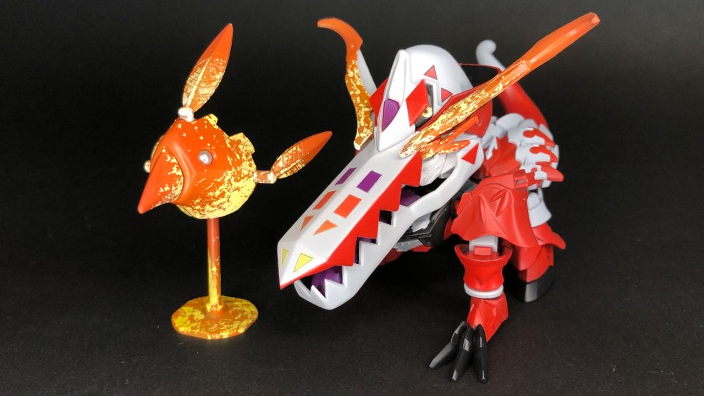 ロビンフッドの鳥ユニットを使いラウドボーンの火の鳥に！ロビンフッドの羽根飾りを使い通常時はこのような可愛らしい姿に