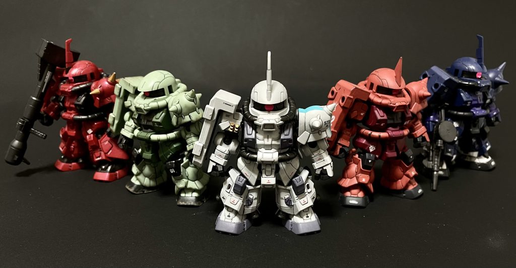 以前に作ったザクシリーズと。