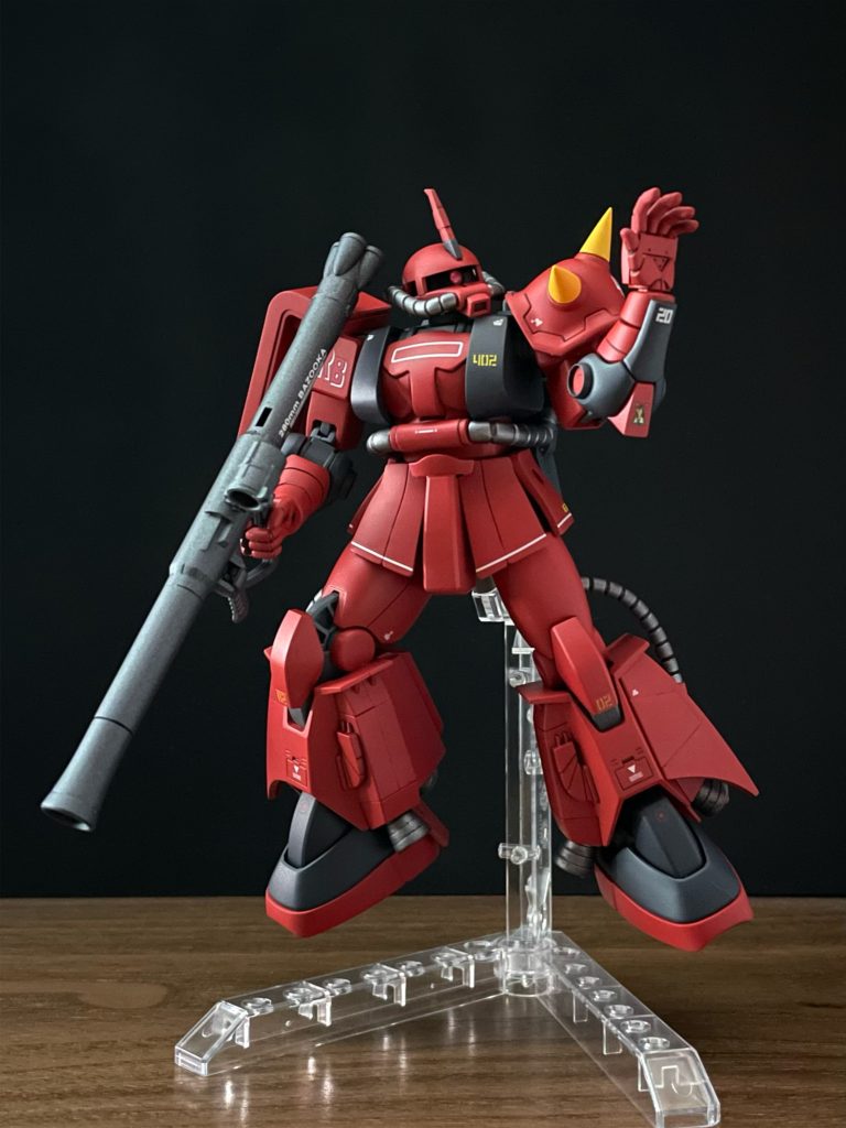 最後は旧キット箱絵ポーズ。ザクバズーカ持ちで。MSVシリーズもカッコいい機体が沢山あるので作っていきたい。