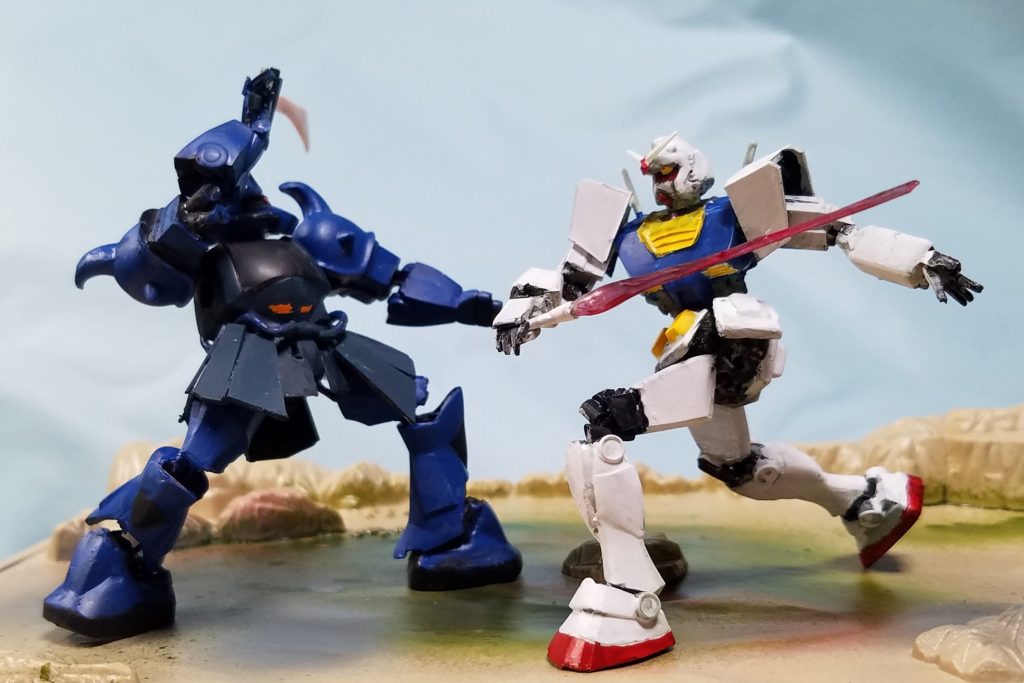 アムロ、ランバ・ラルの一騎討ちシーンです。