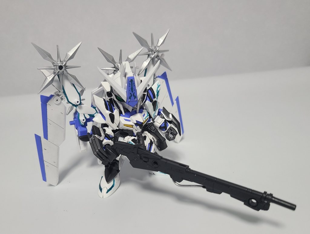 長物の武器を持たせて見たかったので、30mmの和風武器から流用してみました。 