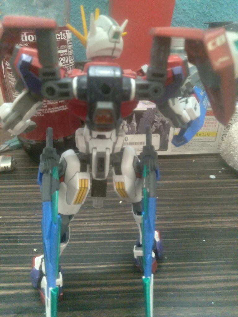 The backpack is from the hgce freedom. I've modified it slightly so the gunpla battle arms parts would fit as well as the 0 raiser