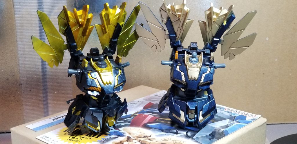 イエサブで何個かバンシィノルン胴体を買って試しました。右はマットなゴールド、左はプレミアムミラークロームからのイエローです。最後まで見て頂き、ありがとうございますm(_ _;)m