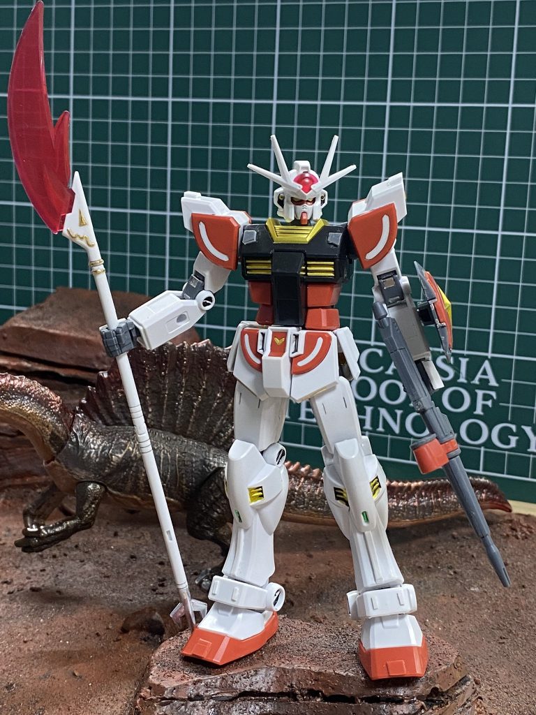 追加ジオラマ乾燥中に、なぎなたの部分にエンボスシール追加してみました。手の甲につけたランナータグも中々良いではなですかな?^_^