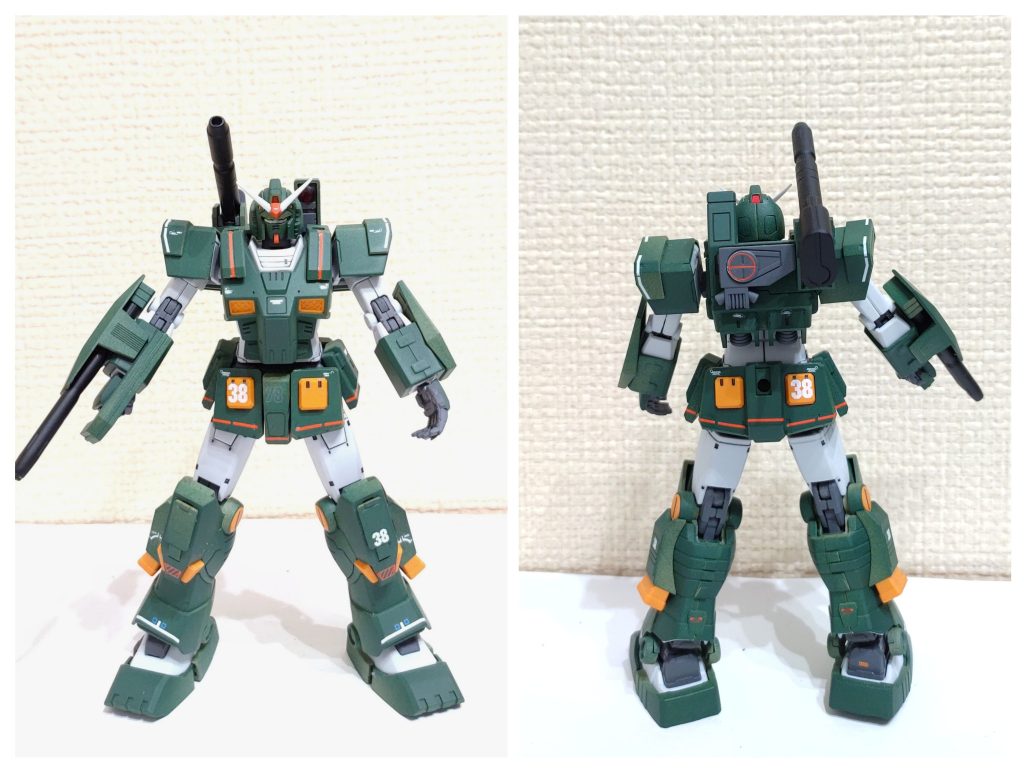 備忘録としてビフォーも貼っておきます。白、オレンジ以外は塗っています。下地にTAMIYAダークイエロー。重ねてTAMIYA濃緑色を塗っています。缶スプレーの加減が難しかったですが上手くいった所は、ダークイエローが効いて程よくサンド感を出せました。　