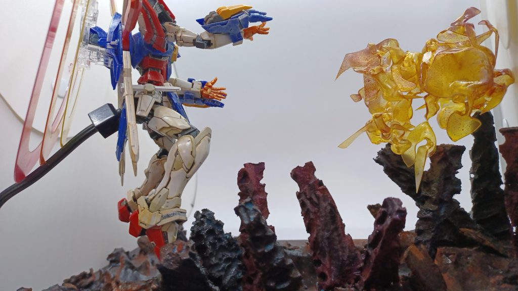 ゴッドガンダム(自作ジオラマ表現)–5枚目/制作者：ｸﾞﾘﾘﾊﾞPT240