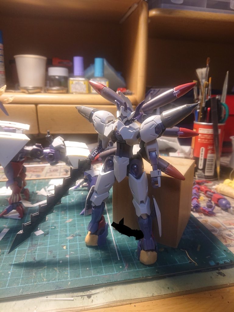 【使用キット】ミカエリスビーストソードフレキシブルアームBMSGスパイク MSG丸モールドwave UバーニアLIAGE-2マグナム頭部(額)の角馬鎧やミカエリス本体の鋲→ジュエルシール