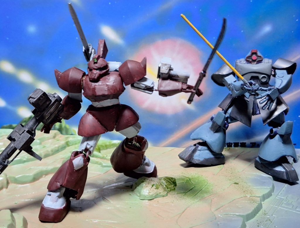 ゲルググをゲルググキャノンに改造。武装のロケット砲も自作しました。