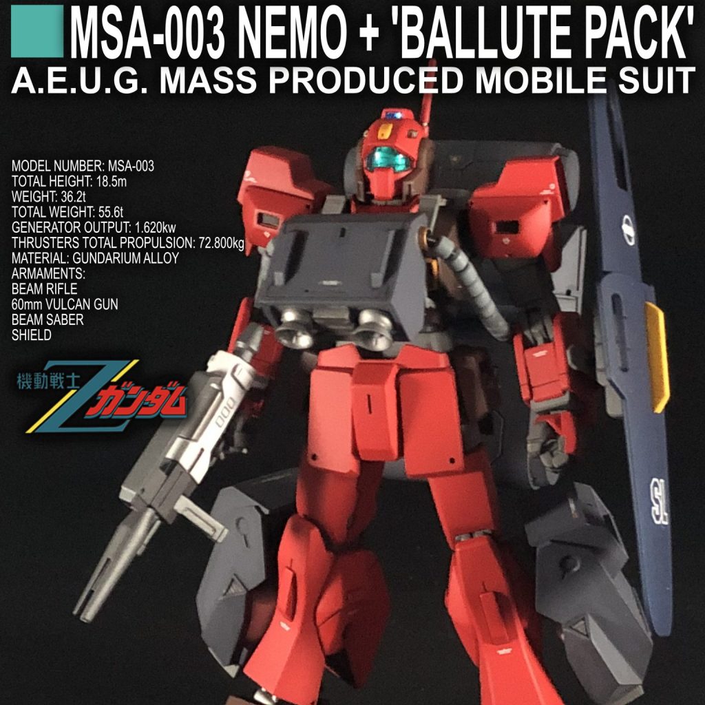 HGUC ネモ(赤) + バリュートパック｜なにとぞさんのガンプラ作品 
