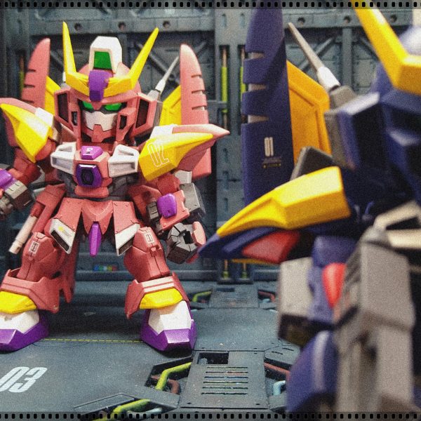 トルネードガンダム2号機パチ組したままだったトルネードガンダムの制作を進めました。同じ機体色では面白くないなぁと思ってピンク系の配色で塗装してみました。紫が少々強くなってしまったかと思いますがまぁこんなもんでしょう。次に控えてる作品をはやく進めたかったので1号機よりも精度は悪いです･･･（3枚目）