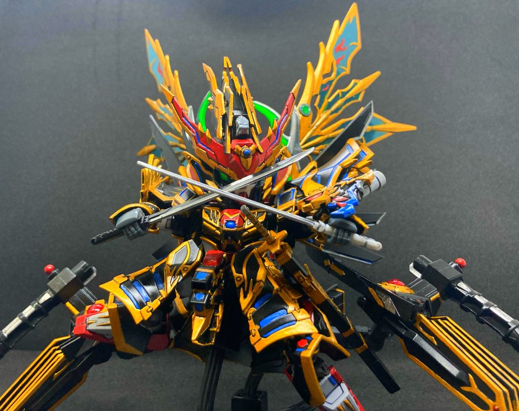 二刀流名前は黒陽刀(こくようとう)と白夜刀(びゃくやとう)ですもとは信長ガンダムエピオンの物を二刀使っています