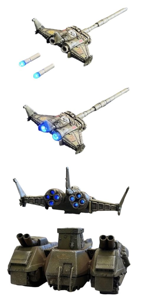 ジオラマ用にノズルを光らせました。「ミライト」初使用です。マゼラトップに仕込むには丁度良いサイズです。