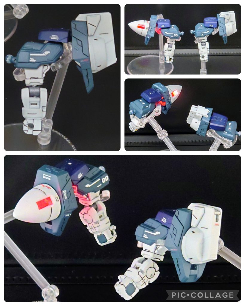 肩＆腕●GNドライブのライトアップ●肘関節追加●手首の後ハメ加工GNドライブのライトアップは中にミライト放り込んだだけです♪肘関節はSDEXダブルオーガンダムを使えばそもそも作る必要なかったんですが、バランスと形状的に却下となりました(笑)