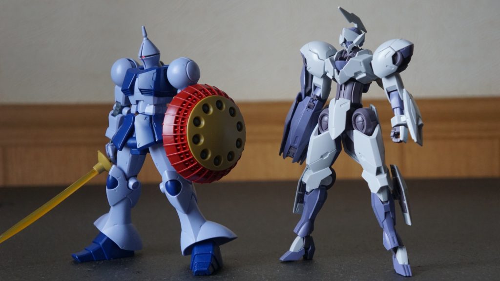 このミキシングバトル、対戦相手に渡されたキットを使うわけですが、ギャン渡されてマジにどうすんだとひと悶着ありました。今回は改造に使うキットを自分て選べたので、命びろいしました。騎士的にミカエリスを使用。