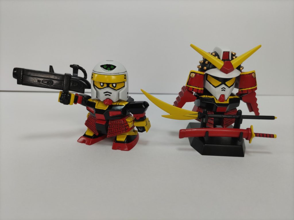 ガンダム野郎の天地大河スペシャルは、SD戦国伝に逆輸入されて農丸頑駄無になりましたが、こちらはRX-78-2がベースだそうです。　　　　　　　　　　　　　　　　　　　　　　　　　　　　ややこしい･･･　　　　　　　　　　　　　　　　　　　　　　　アレ？とういことは武者影頑駄無が武者頑駄無の影武者っておかしくない？※詳しい方、間違っていたらご指摘ください。