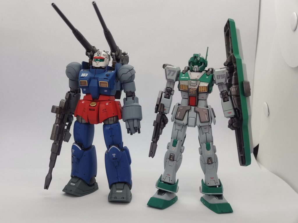 以前制作しましたガンキャノンRHとの比較です