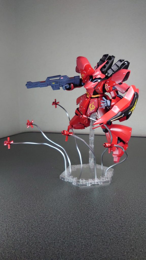 ファンネル展開状態が付属しているのでアルミ線で飛ばしてみました