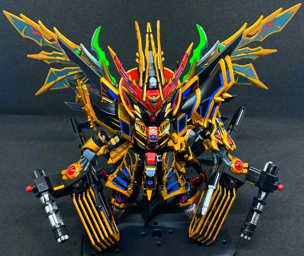 織田信長頑駄無の肩やバックパックをつけております