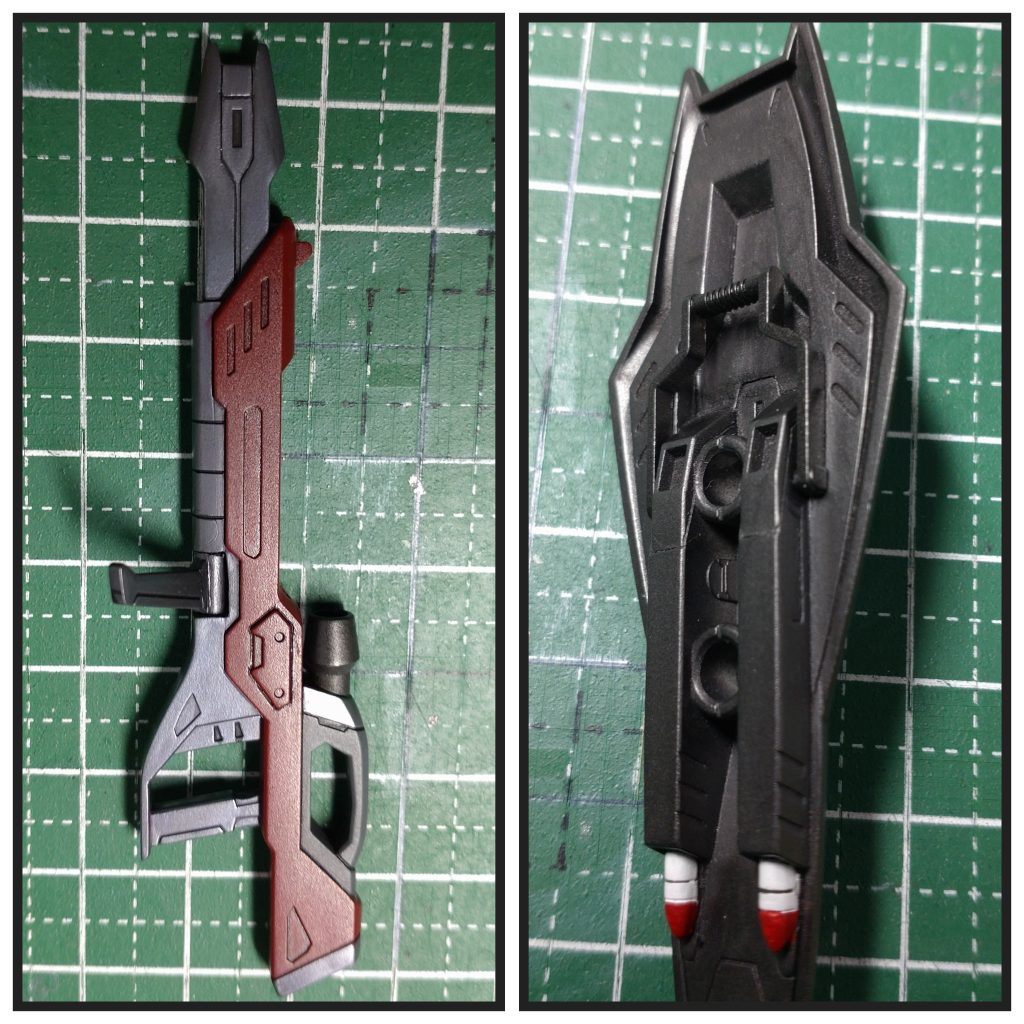 ビームライフルのフォアグリップ可動化と、シールドのグリップを別パーツにしたのがこだわりポイントです。
