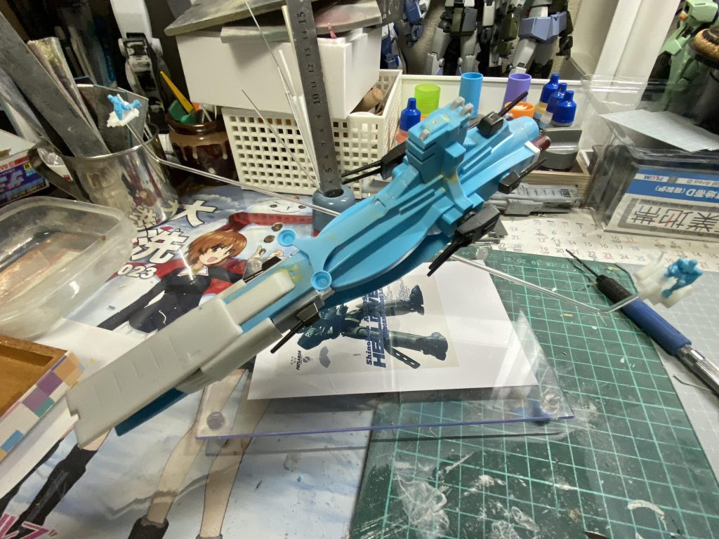 サラミス改とする為、主要部分を3Dモデリングして、サラミスに取り付けてます。モンブラン以外にも、シチリア、ロングビーチ、タカオ、サチワヌなどなど、いづれ増やしたくなりますw