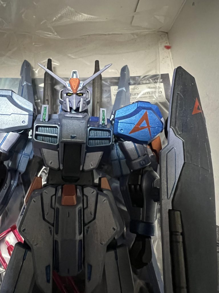 左肩、シールドに、何かのキットのアムロさんマーク貼ってますご覧いただき、ありがとうございました😊