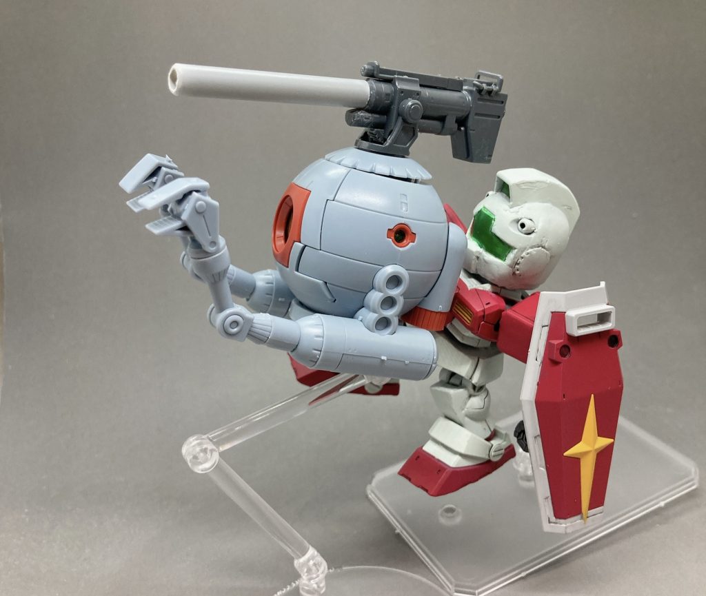 蹴られたボールとぶつかるシーンを再現してみました。