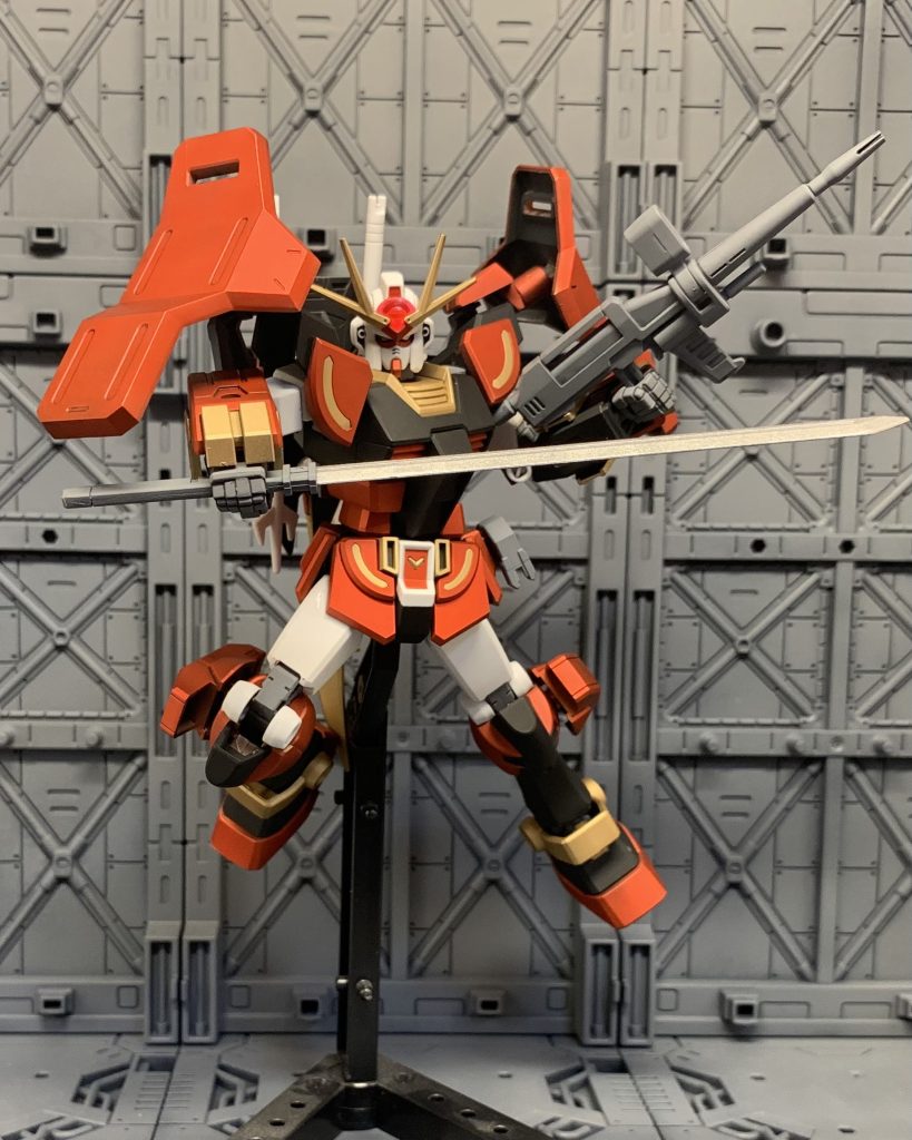 名前のMは武者のM、名前考えるの苦手で；ベースがEGガンダムなだけあって組み立てやすくて良いキットでした！分割のおかげで塗装もしやすかったですし。欲を言えばバズーカ付いてて欲しかったですね…