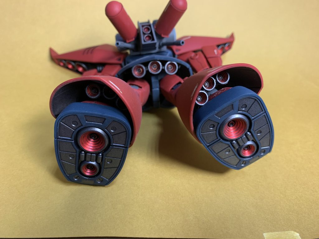 足裏。ガンメタルとゴールド吹いてクリアーレッド。