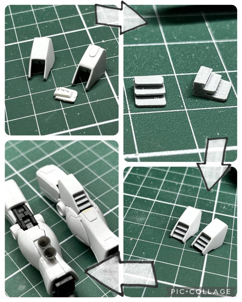 自分への戒めでもありますが、「3Dモデリングと向き合う」とテーマを掲げておきながら、このパーツはモデリングできるイメージが湧かず、直接の加工となりました。最終的にはプラ板加工も3Dモデリングも適所で使い分けて、どんなイメージでも形にできるモデラーになりたいと思っているんですが、逃げの選択はダメなんですよね。反省です。ただ、それはそれとして、ちゃんとスナカスっぽさは出せたので、満足です笑