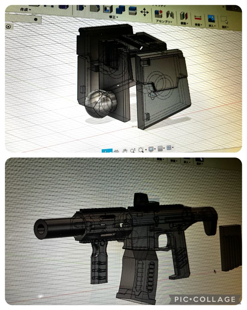 3Dモデリングはfusion360というソフトを使っています。CADのソフトを動かすPCとかを調べると、べらぼうなスペックが必要みたいな記事が多く出てきますが、それは実際の工業製品を作る場合など、業務用のものの考えなので、ガンプラのパーツを作るくらいのものであれば10年以上前のmac bookで十分に動きます。この辺のことも家でガンプラ作るだけでなく、外に出て交流しようと動いてみた結果、知ることができた情報でした。直接会ってお話ししていると気軽に相談できたり質問できたりしますもんね。